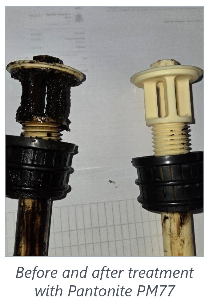 Filter nozzles before and after treatment